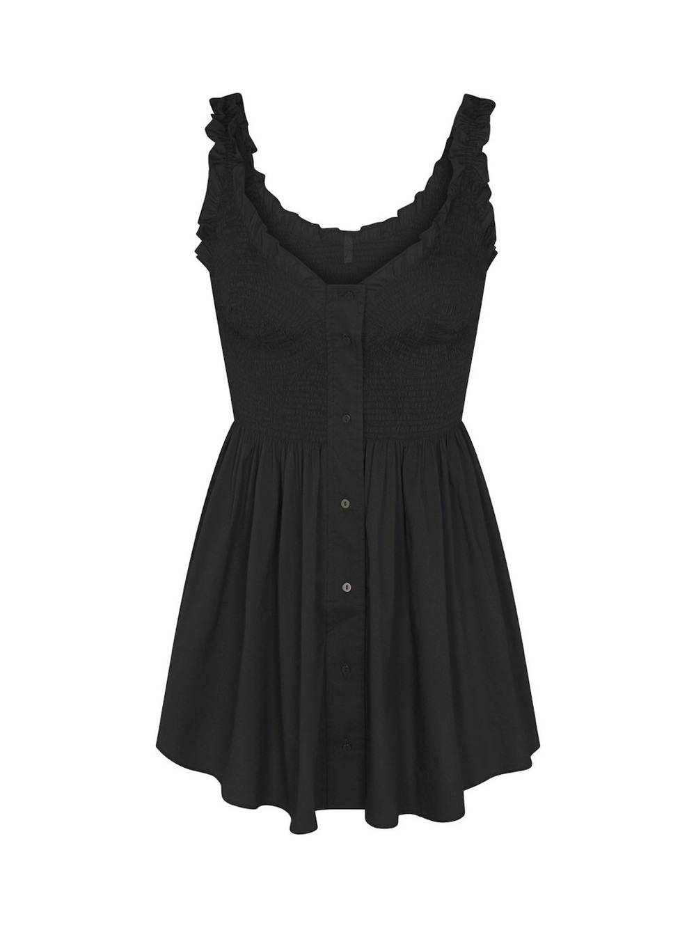 SKIMS Poplin Apparel Smocked Mini Dress